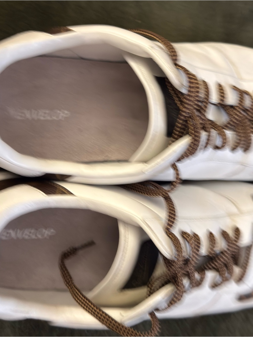 Louis Vuitton White Leather Men's Sneakers with Brown Accents - Picture 3 of 3